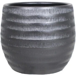 Floran Plantenpot - Zwart - Mat - Keramiek - 14 X 11 Cm