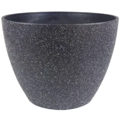Ter Steege Plantenpot - Zwart - Kunststof En Steenpoeder - 36 X 27 Cm