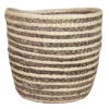 Bela Arte Plantenmand - Rotan - Grijs Met Naturel - 24 X 22 Cm -Groene Hoek 1000013419