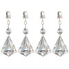Patifix Tafelkleedgewichtjes - 4 Stuks - Diamant Vormig - Glas