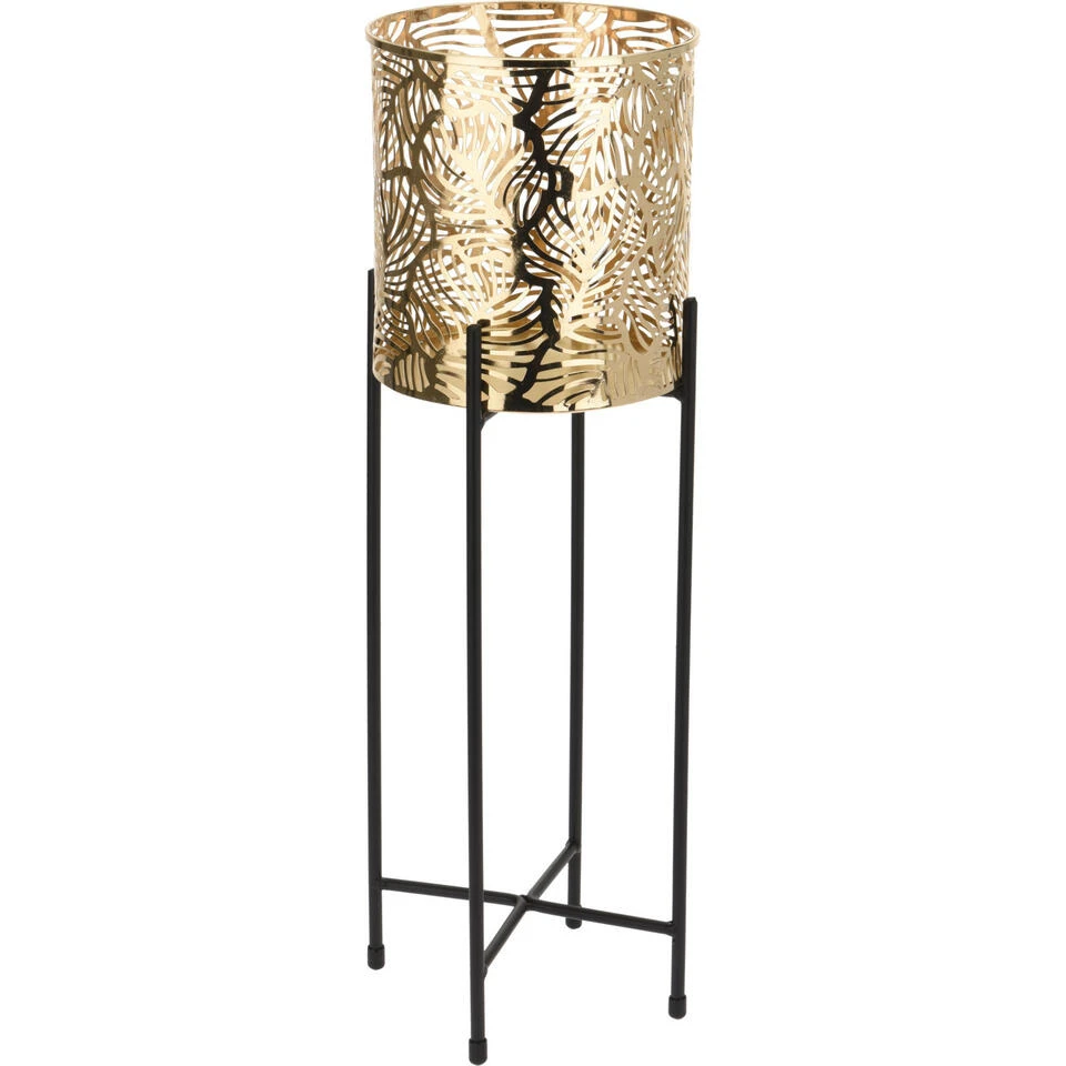 Merkloos Bellatio Design Plantenpot - Standaard - Zwart En Goudkleurig - 15 Cm 3 Merkloos Bellatio Design Plantenpot - Standaard - Zwart En Goudkleurig - 15 Cm