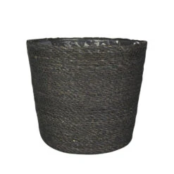 Steege Plantenpot - Grijs - Gevlochten Zeegras - 22 X 19 Cm