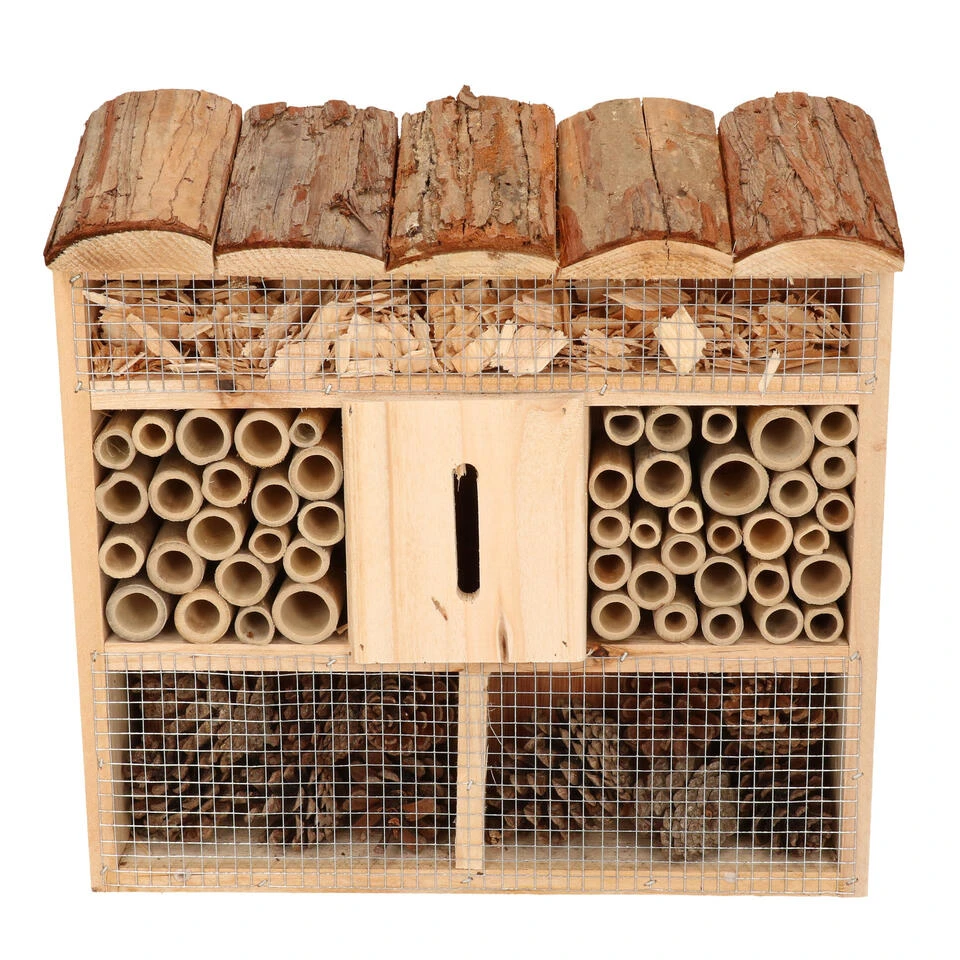 Merkloos Insectenhotel - Voor Bijen En Vlinders - Hout - 30 Cm 3 Merkloos Insectenhotel - Voor Bijen En Vlinders - Hout - 30 Cm