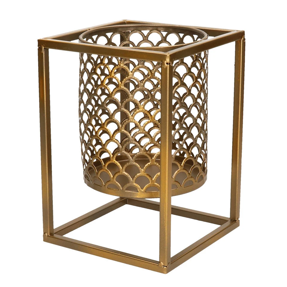 Merkloos Plantenstandaard - Goudkleurig - Metaal - 20 Cm 3 Merkloos Plantenstandaard - Goudkleurig - Metaal - 20 Cm