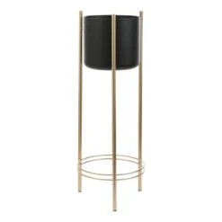 Mica Decorations Sverre Bloempot - H81 X Ø27 Cm - Zwart, Goud