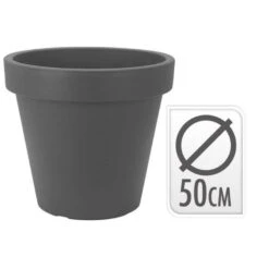 KOOPMAN Bloempot E&K Dia 50cm Antraciet