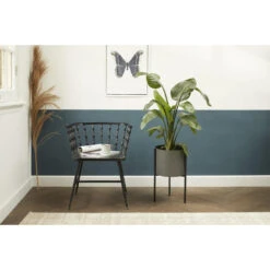 Lifa Living Lage Plantenbak Met Zwart Metalen Frame En Grijze Bak -Groene Hoek 1000025043 0102