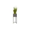 Lifa Living Hoge Plantenbak Met Zwart Metalen Frame En Grijze Bak -Groene Hoek 1000025046