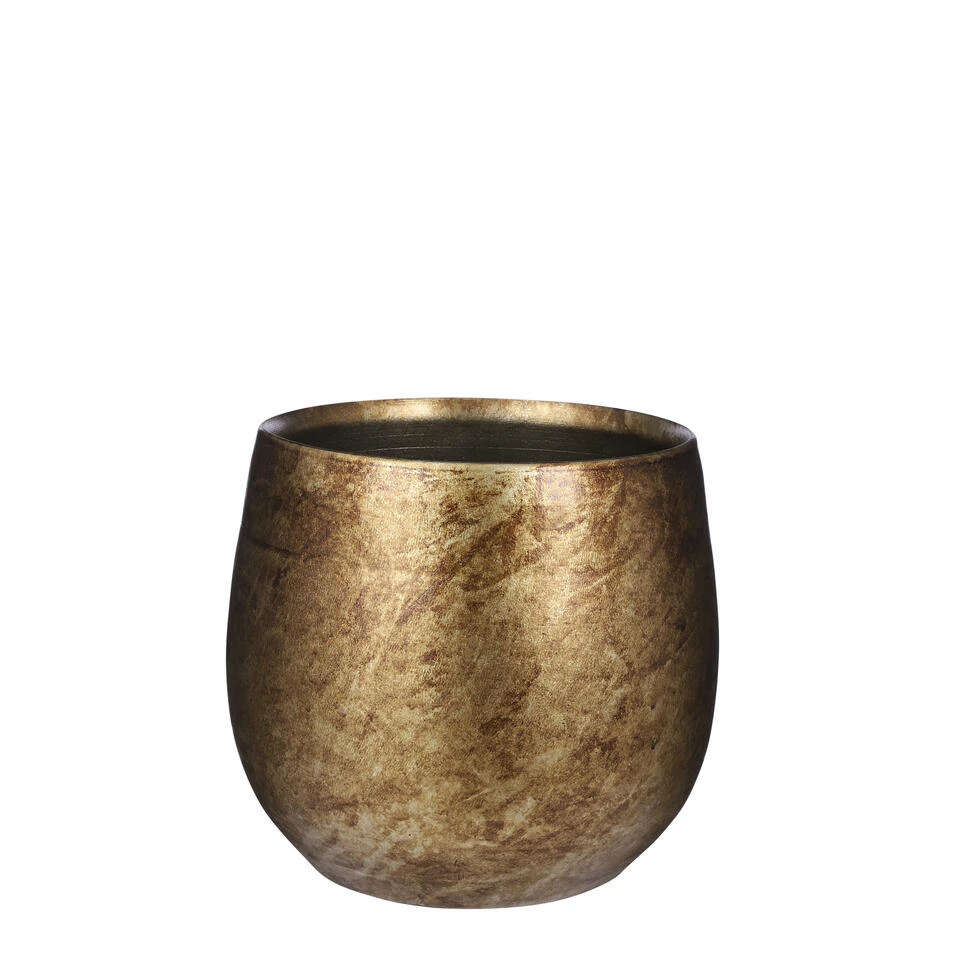 Mica Decorations Oliver Bloempot - H22 X Ø24 Cm - Metal Goud 3 Mica Decorations Oliver Bloempot - H22 X Ø24 Cm - Metal Goud