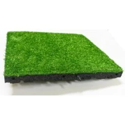 Rubber Tegel Met Kunstgras Toplaag 55 Mm - 50x50 Cm - Pen- En Gat -Groene Hoek 1000038303 0102