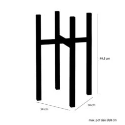 Mica Decorations Ascot Plantenstandaard XL - H49,5 Cm - Zwart -Groene Hoek 1000038577 0101