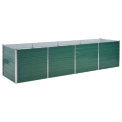 VidaXL Plantenbak Verhoogd 320x80x77 Cm Gegalvaniseerd Staal Groen