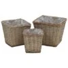 VidaXL Plantenbakken Verhoogd 3 St Wicker Met PE-voering -Groene Hoek 1000039772