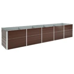VidaXL Plantenbak Verhoogd 400x80x77 Cm Gegalvaniseerd Staal Bruin