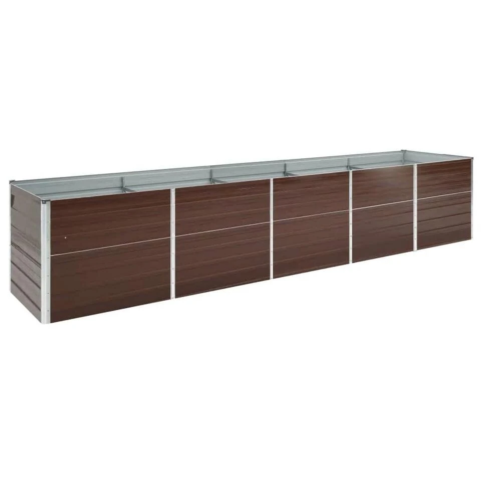 VidaXL Plantenbak Verhoogd 400x80x45 Cm Gegalvaniseerd Staal Bruin 3 VidaXL Plantenbak Verhoogd 400x80x45 Cm Gegalvaniseerd Staal Bruin