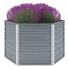 VidaXL Plantenbak Verhoogd 129x129x77 Cm Gegalvaniseerd Staal Grijs -Groene Hoek 1000039787
