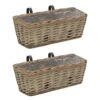 VidaXL Balkonbakken 2 St 40 Cm Wicker Met PE-voering 2 VidaXL Balkonbakken 2 St 40 Cm Wicker Met PE-voering -Groene Hoek 1000039796