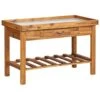 VidaXL Tuinwerkbank Met Zinken Blad Massief Acaciahout -Groene Hoek 1000039806
