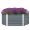 VidaXL Plantenbak Verhoogd 129x129x46 Cm Gegalvaniseerd Staal Grijs -Groene Hoek 1000040017