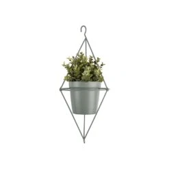 PRESENT TIME Hangende Plantenpot Spatial Diamond - IJzer Jade Groen - 13x12cm