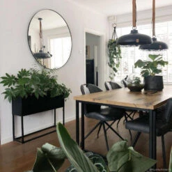 Giga Meubel Plantenbak Zwart - Metaal - 90x25x70cm - Urban -Groene Hoek 1000040345 0104