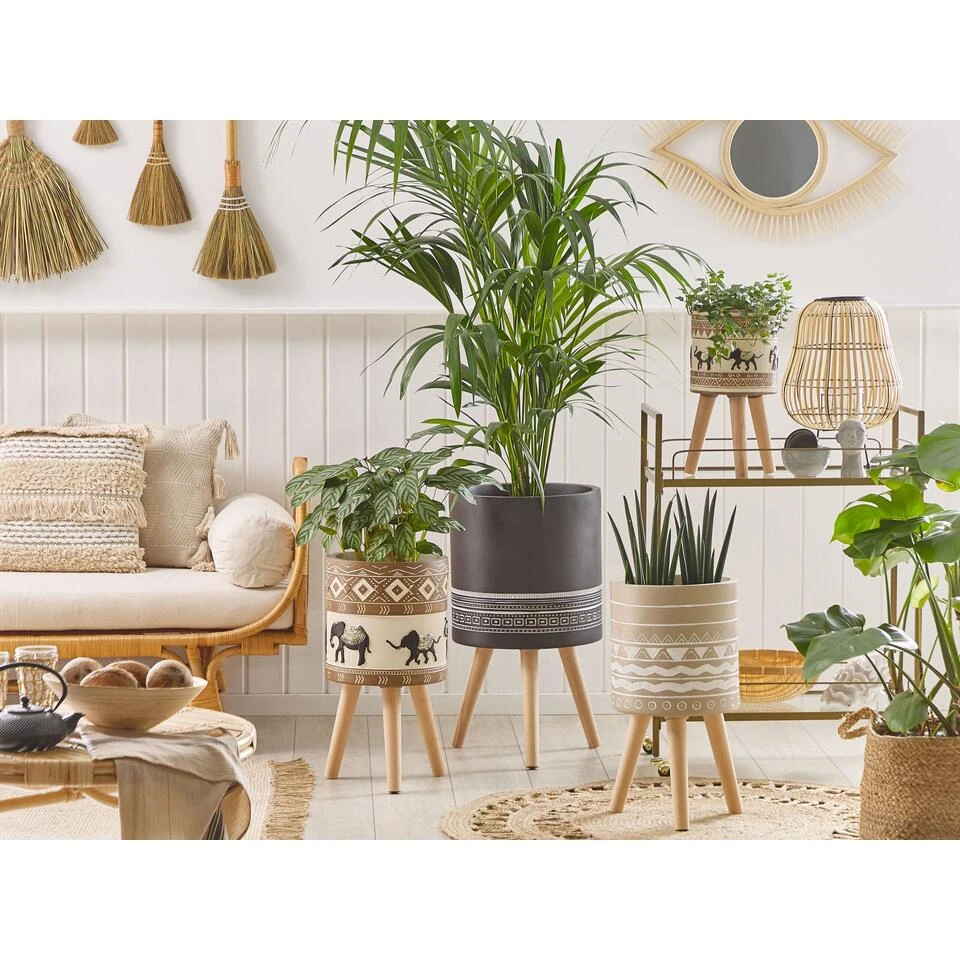 Beliani Plantenbak Voor Buiten EVRETI - Grijs Magnesiumoxide 4 Beliani Plantenbak Voor Buiten EVRETI - Grijs Magnesiumoxide - Afbeelding 2