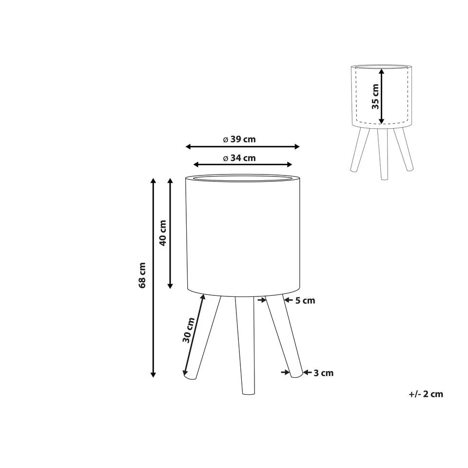 Beliani Plantenbak Voor Buiten EVRETI - Grijs Magnesiumoxide 5 Beliani Plantenbak Voor Buiten EVRETI - Grijs Magnesiumoxide - Afbeelding 3