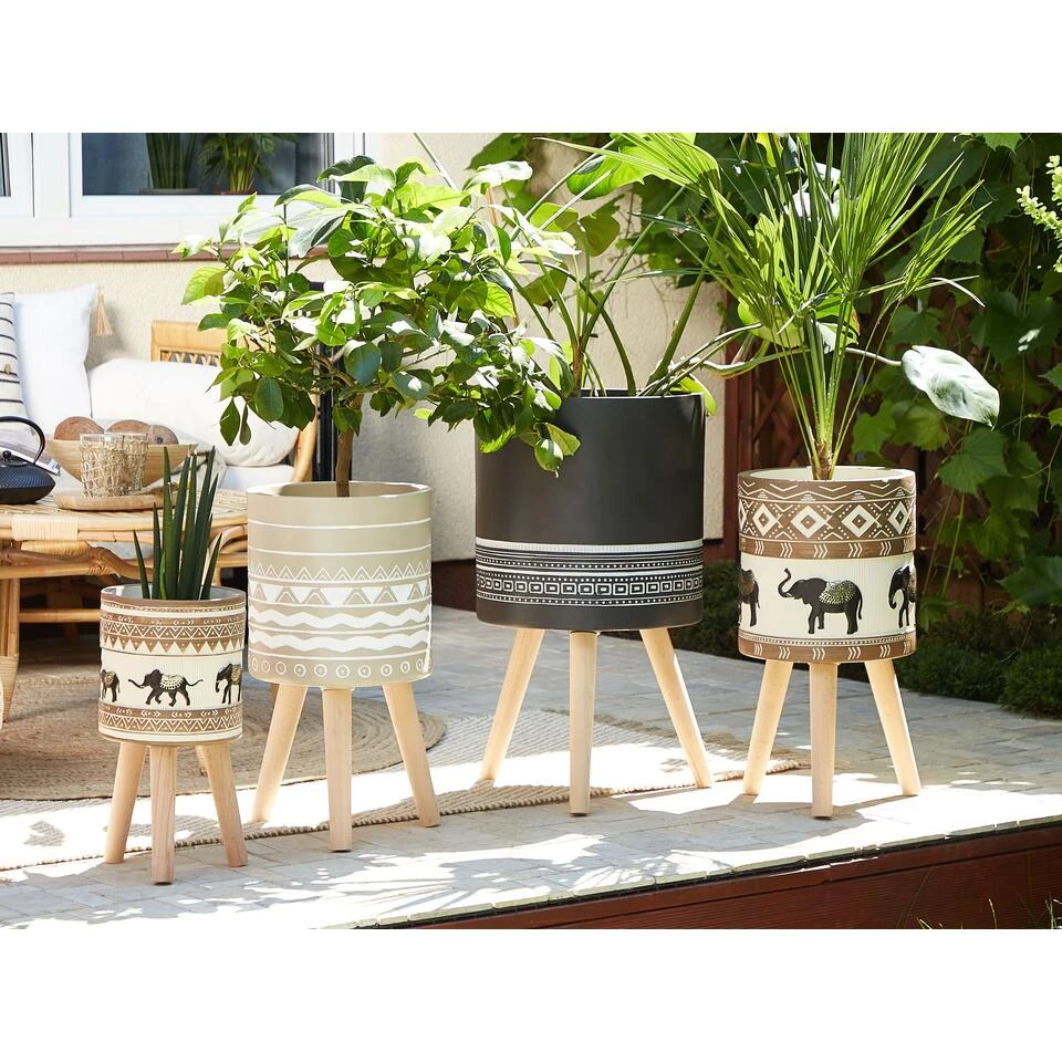 Beliani Plantenbak Voor Buiten EVRETI - Grijs Magnesiumoxide 6 Beliani Plantenbak Voor Buiten EVRETI - Grijs Magnesiumoxide - Afbeelding 4