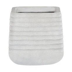 Beliani Plantenbak Voor Buiten PARIKIA - Wit Polyresin