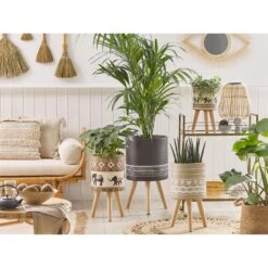 Beliani Plantenbak Voor Buiten MILINA - Beige Magnesiumoxide -Groene Hoek 1000040824 0103