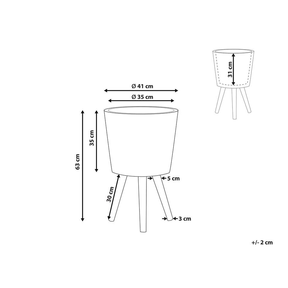 Beliani Plantenbak Voor Buiten ARTA - Beige Magnesiumoxide 5 Beliani Plantenbak Voor Buiten ARTA - Beige Magnesiumoxide - Afbeelding 3