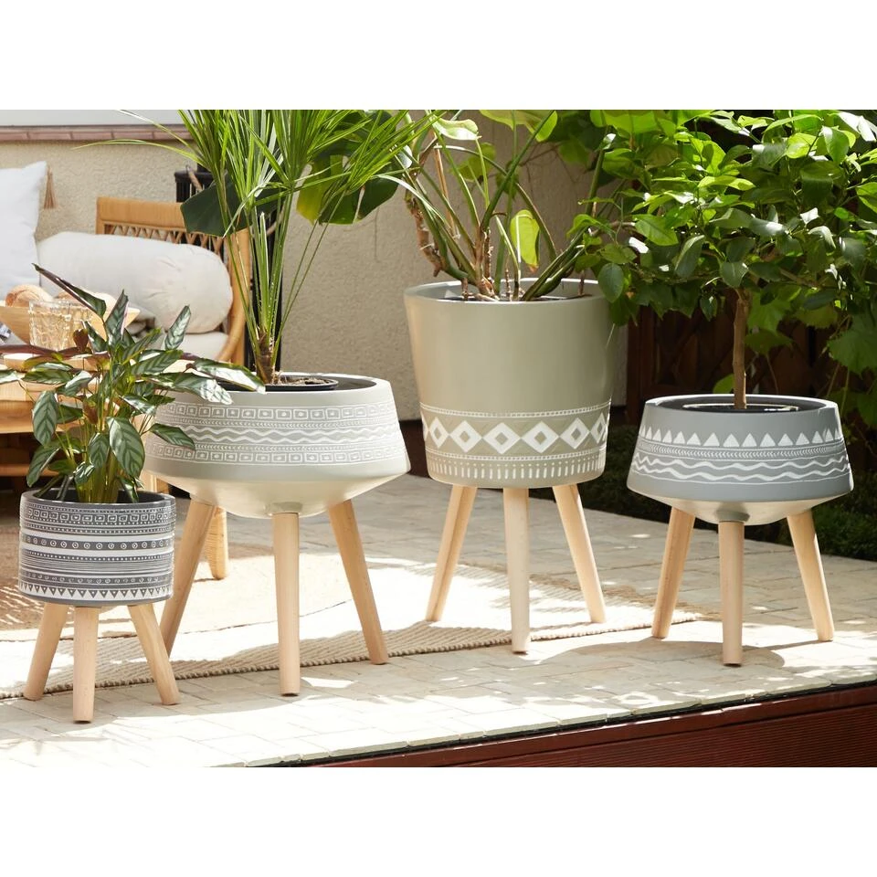 Beliani Plantenbak Voor Buiten ARTA - Beige Magnesiumoxide 6 Beliani Plantenbak Voor Buiten ARTA - Beige Magnesiumoxide - Afbeelding 4