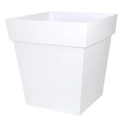 EDA Bloempot - Toscane - Vierkant - Wit - Kunststof - L32x B32 X H32 Cm