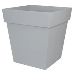 EDA Bloempot Toscane - Vierkant - Grijs - Kunststof - L32xH32 Cm