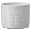 Mica Decorations Bloempot - Wit - Relief - Keramiek - 12 X 10 Cm -Groene Hoek 1000042751