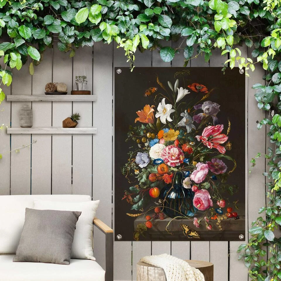 Tuinposter De Heem Vaas Met Bloemen 80x60 Cm Bont 4 Tuinposter De Heem Vaas Met Bloemen 80x60 Cm Bont - Afbeelding 2