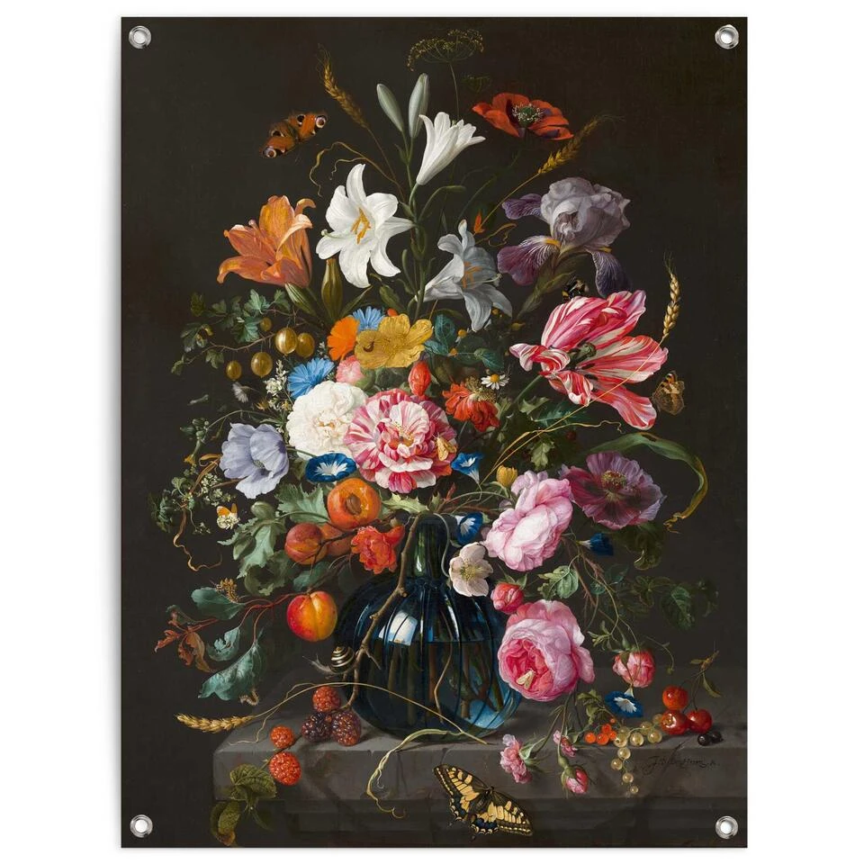 Tuinposter De Heem Vaas Met Bloemen 80x60 Cm Bont 3 Tuinposter De Heem Vaas Met Bloemen 80x60 Cm Bont