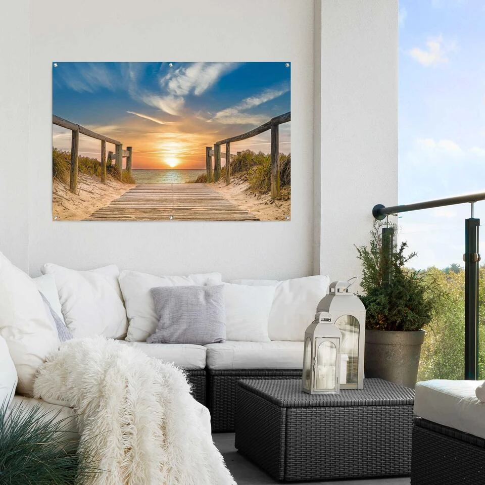 Tuinposter Zonsondergang Aan Het Strand 80x120 Cm Beige 4 Tuinposter Zonsondergang Aan Het Strand 80x120 Cm Beige - Afbeelding 2