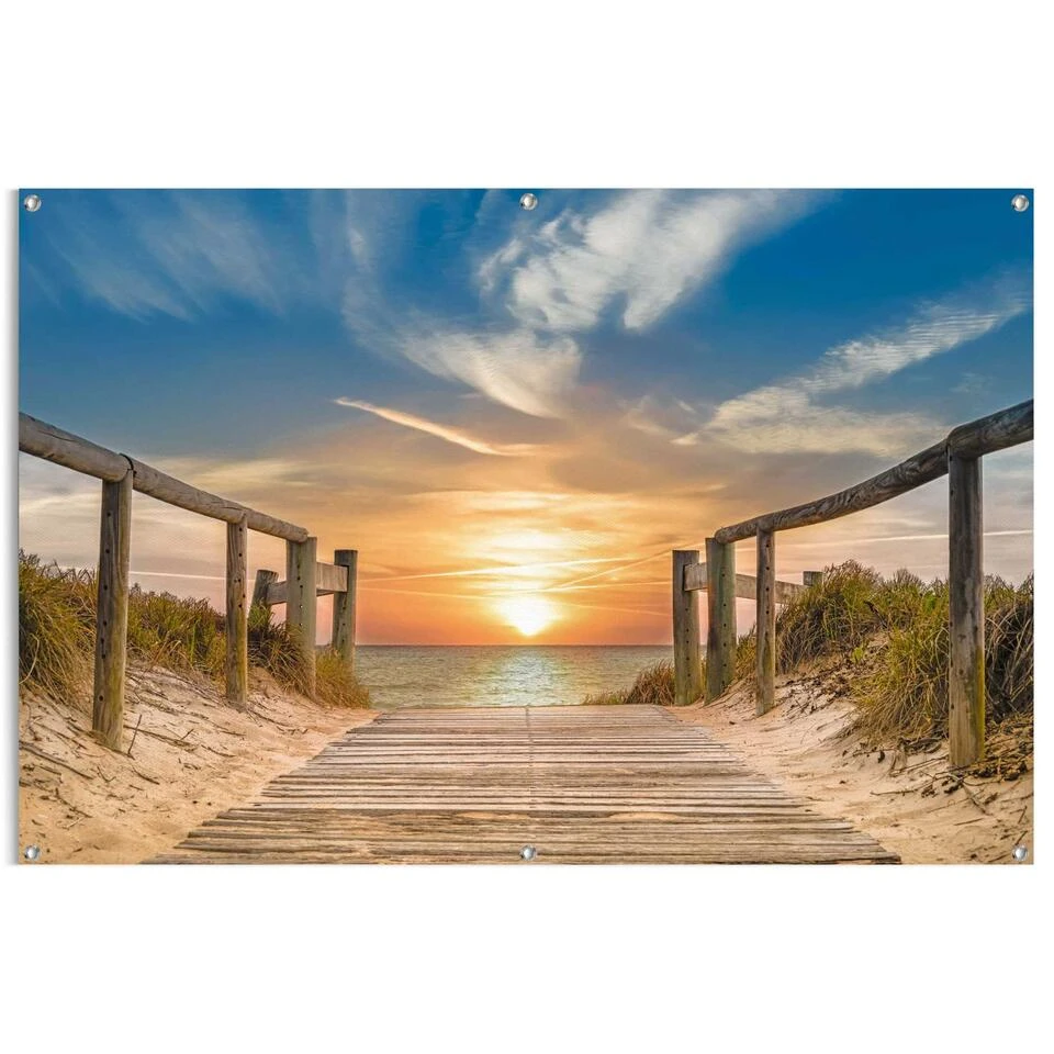 Tuinposter Zonsondergang Aan Het Strand 80x120 Cm Beige 3 Tuinposter Zonsondergang Aan Het Strand 80x120 Cm Beige