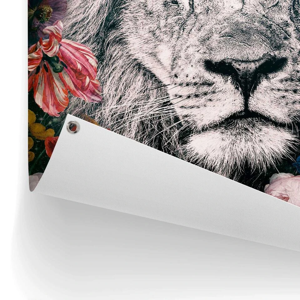 Tuinposter Leeuw 80x60 Cm Bont 5 Tuinposter Leeuw 80x60 Cm Bont - Afbeelding 3