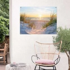 Tuinposter Zonsondergang 60x80 Cm Beige -Groene Hoek 1000042875 0101