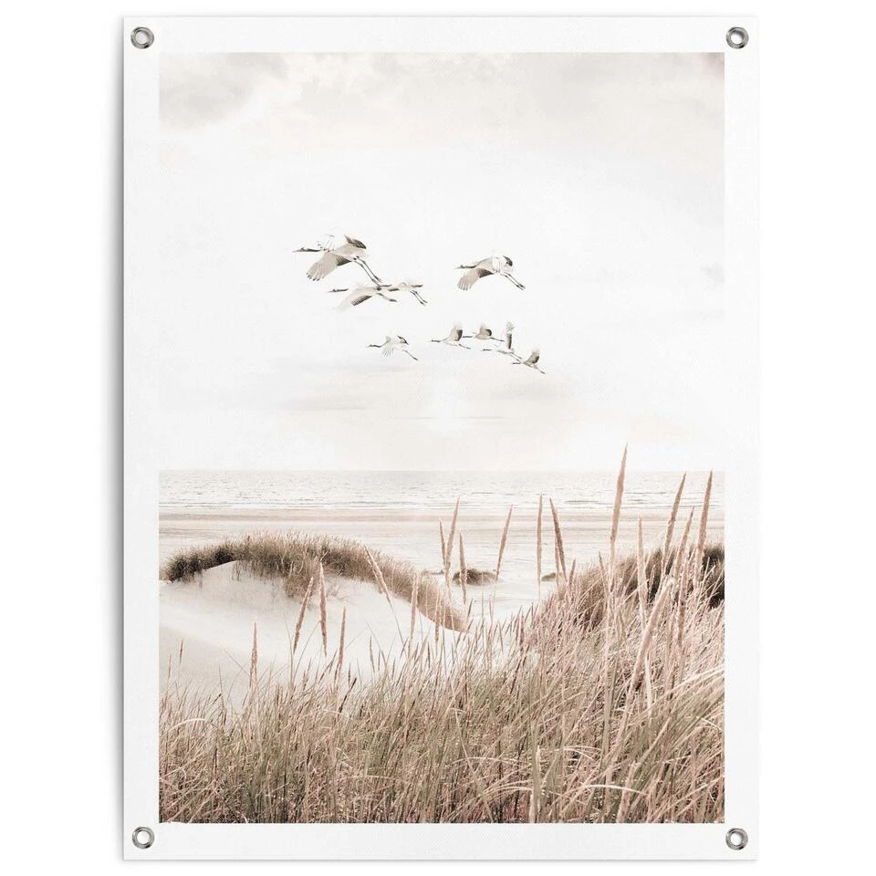 Tuinposter Kraanvogels 80x60 Cm Beige 3 Tuinposter Kraanvogels 80x60 Cm Beige
