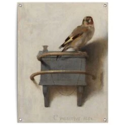 Tuinposter Carel Fabritius Het Puttertje 80x60 Cm Bruin