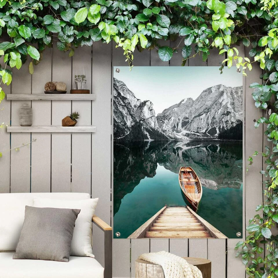 Tuinposter Bergmeer 80x60 Cm Blauw 4 Tuinposter Bergmeer 80x60 Cm Blauw - Afbeelding 2