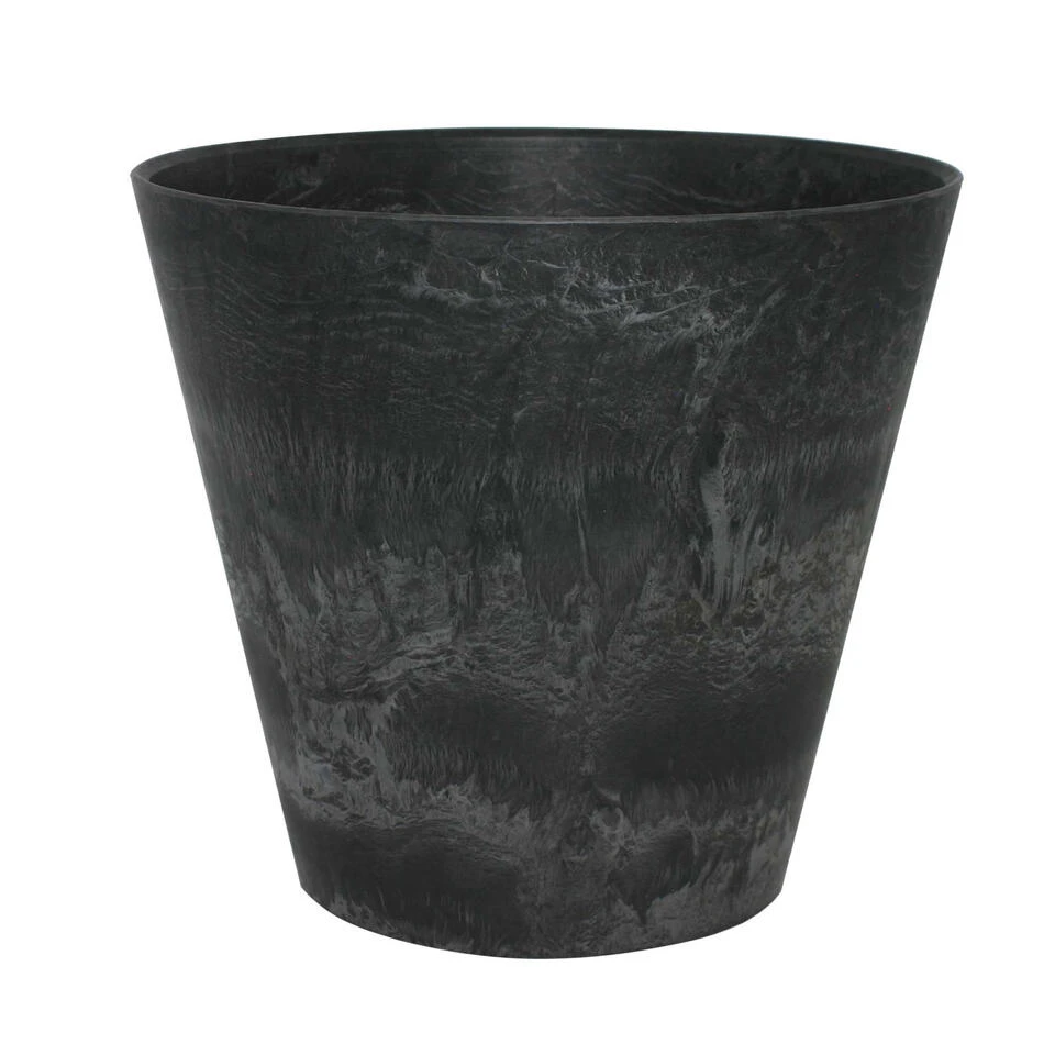 Ter Steege Bloempot - Zwart - Natuursteen Look - D32 X H29 Cm 3 Ter Steege Bloempot - Zwart - Natuursteen Look - D32 X H29 Cm