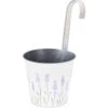 Merkloos Plantenpot Met Ophanghaak - Zink - Creme Wit - 14 X 13 X 26 Cm -Groene Hoek 1000042952