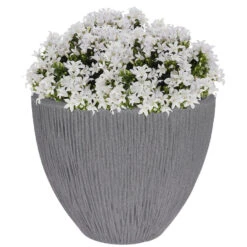 Pro Garden Bloempot Geribbeld Lava 31cm Grijs -Groene Hoek 1000043065 0101