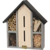 Merkloos Insectenhotel - Grijs - Hout - Bijenhuis - 29 Cm -Groene Hoek 1000043181