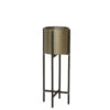 Bloempot + Standaard Caski - Tin Brons/Zwart - Ø28,5x80cm -Groene Hoek 1000045431