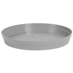 EDA Bloempot - Toscane - Onderschaal - Grijs - Kunststof - D28 Cm